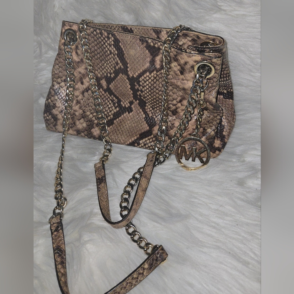 Michael Kors Jet Set Embossed Python Crossbody Pu… - image 2